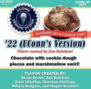 Picture of chocolate ice cream called '22 (UConn's Version)